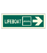 IMPA 334305 Direction sign (PV) - Lifeboat arrow right