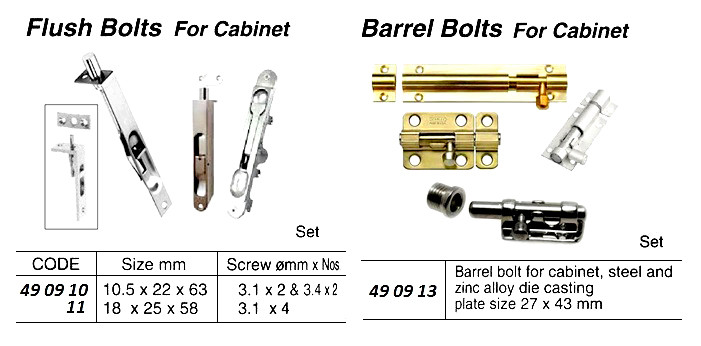 Impa 490911 Flush Bolt For Cabinet 85x14mm Steel Zinc Plated