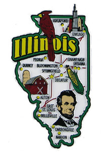 USA map state magnet - IL