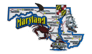 USA map state magnet - MD