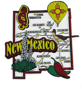 USA map state magnet - NM