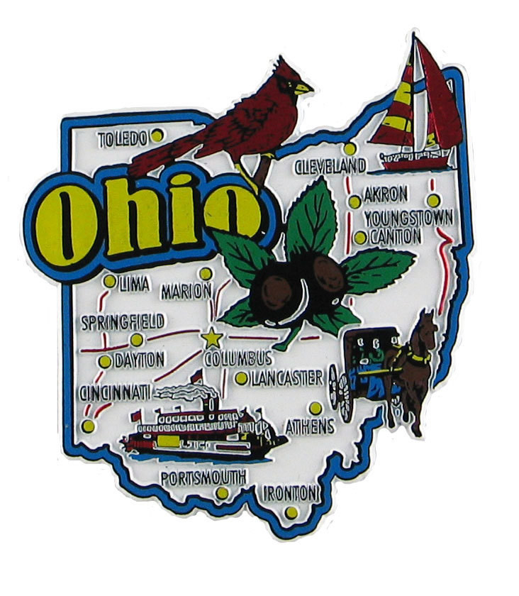 Ohio Flag Design Fridge Magnet 