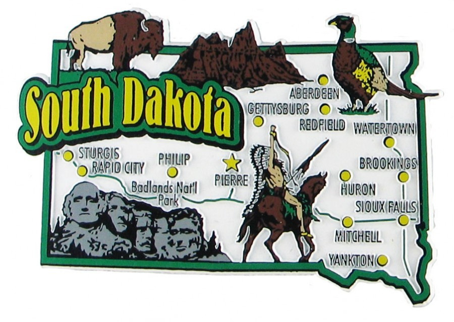 South Dakota Pierre United States Fridge Magnet 