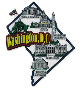 USA map state magnet - DC