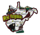 USA map state magnet - WV