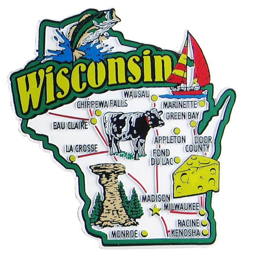 Wisconsin USA Map State Magnet - Wisconsin Map State Magnet 69241.1357940584.900.900 