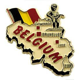 Belgium country shaped magnetic map