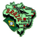 Brazil country shaped magnetic map