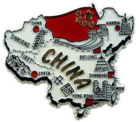 China Flag Map 3D Plastic Fridge Magnet Tourism Refrigerator Magnetic Sticker 