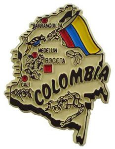 Magnet Aimant Frigo Ø38mm Drapeau Flag Colombie Colombia CO Bogota 