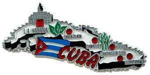 ROUND SOUVENIR FRIDGE MAGNET MAP OF CUBA BRAND NEW GIFT 