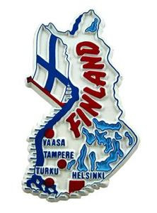 Finland country shaped magnetic map
