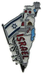 Israel country shaped magnetic map