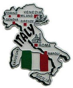 Italy country shaped magnetic map