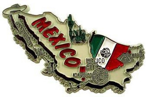 Mexico country shaped magnetic map