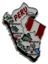 Peru country shaped magnetic map