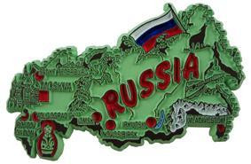 Russia country shaped magnetic map
