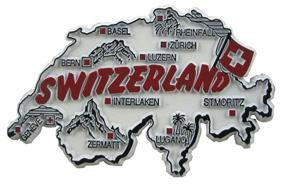 Switzerland country shaped magnetic map