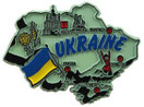 Ukraine country shaped magnetic map
