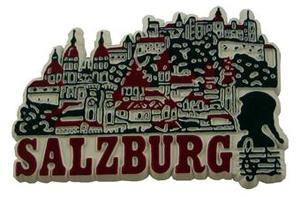 Salzburg Festung Holz 2D Magnet 10 cm Souvenir Österreich Austria