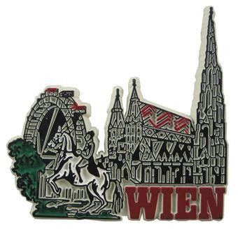 Wien Karlskirche Holz Souvenir Magnet,Österreich Austria,Neu 