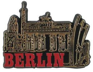 Berlin Magnet Stadt Collage gold silber Poly Souvenir Germany 