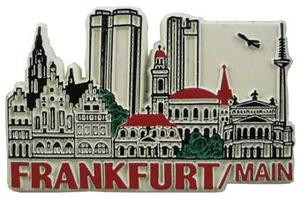Frankfurt Main Skyline Holz Souvenir Wood Magnet,Souvenir Germany,Neu 