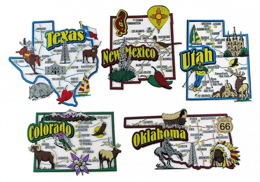 NEW Details about   NEW MEXICO   STATE   OUTLINE MAP MAGNET in Souvenir Bag 