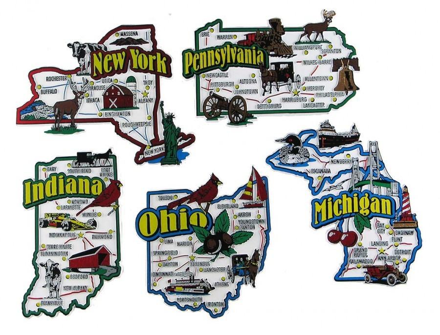 Details about   MICHIGAN  MAGNET ASSORTMENT 5 NEW  STATE SOUVENIRS including  ARTWOOD MAP 