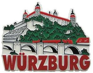Würzburg Festung Brücke Main Holz Souvenir Magnet Germany Neu 