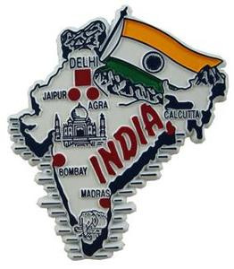 India country shaped magnetic map