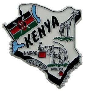 Kenya country shaped magnetic map
