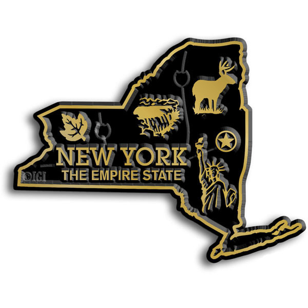 New York Jumbo State Map Fridge Magnet 