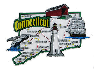 USA map state magnet - CT