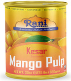 Rani Mango Pulp Puree (Makes Mango Lassi Shakes) Kesar Sweetened 30oz (1.875lbs) 850g ~ All Natural | NON-GMO | Vegan | No colors | Gluten Friendly | Indian Origin