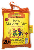 Asian Kitchen White Sona Masoori Aged Rice 20-Pound Bag, 20lbs (9.08kg) Short Grain Rice ~ All Natural | Gluten Friendly | Vegan | Indian Origin | Export Quality