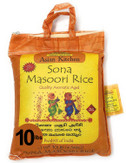 Asian Kitchen White Sona Masoori Aged Rice 10-Pound Bag, 10lbs (4.54kg) Short Grain Rice ~ All Natural | Gluten Friendly | Vegan | Indian Origin | Export Quality