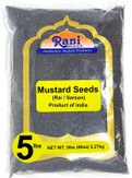Rani Black Mustard Seeds Whole Spice (Rai Sarson) 5 Pound Bulk, 80oz (5lbs), All Natural ~ Gluten Friendly Ingredients | NON-GMO | Vegan | Indian Origin