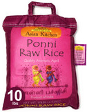 Asian Kitchen Ponni Raw Rice 10-Pound Bag, 10lbs (4.54kg) Short Grain Rice ~ All Natural | Gluten Friendly | Vegan | Indian Origin | Export Quality