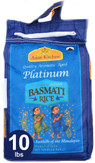 Asian Kitchen Platinum White Basmati Rice Extra Long Aged, 10 Pound (4.54kg) ~ All Natural | Vegan | Gluten Friendly | Indian Origin