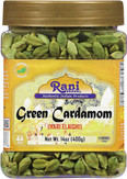 Rani Green Cardamom Pods Spice (Hari Elachi) 400g (14oz) PET Jar ~ Natural | Vegan | Gluten Friendly | NON-GMO | Kosher | Product of India 