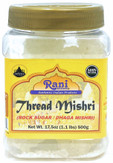 Rani Thread Misri (Rock Sugar / Dhaga Mishri) 17.5oz (1.1lbs) 500g PET Jar ~ All Natural | Gluten Friendly | No Colors | Vegan | Indian Origin