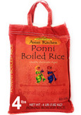 Asian Kitchen Ponni Boiled Rice 4-Pound Bag, 4lbs (1.81kg) Short Grain Par Boiled Rice ~ All Natural | Gluten Friendly | Vegan | Indian Origin | Export Quality