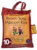 Asian Kitchen Brown Sona Masoori Aged Rice 10-Pound Bag (4.54kg) Short Grain Rice ~ All Natural | Gluten Friendly | Vegan | Indian Origin | Export Quality