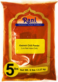 Rani Kashmiri Chilli Powder (Deggi Mirch,Low Heat) Ground Indian Spice 80oz (5lbs) 2.27kg ~ All Natural | Salt-Free | Vegan | Gluten Friendly | Perfect for Deviled Eggs & Other Low Heat Dishes