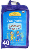 Asian Kitchen Platinum White Basmati Rice Extra Long Aged, 40 Pound (40lbs, 18.18kg) ~ All Natural | Vegan | Gluten Friendly | Indian Origin
