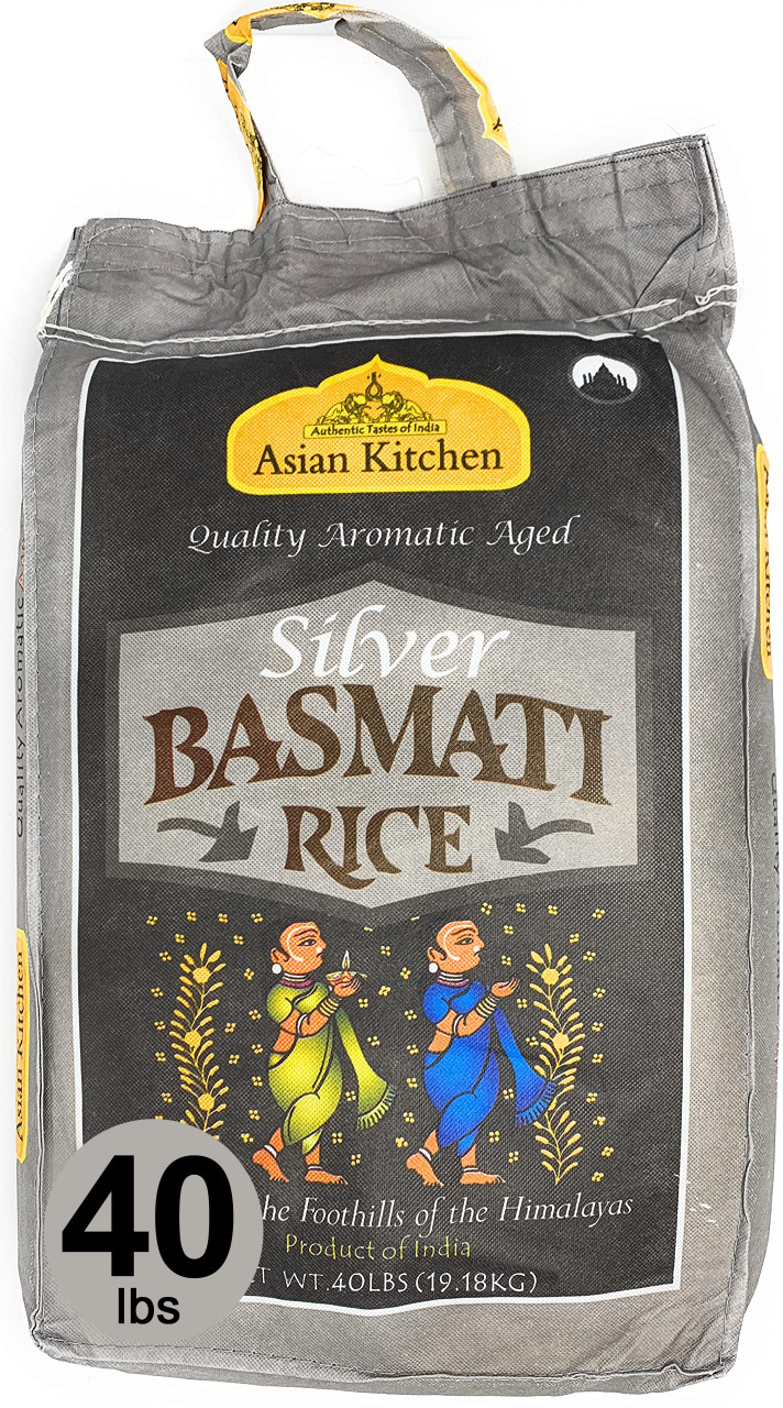 Asian Kitchen Silver White Basmati Rice Aged 40 Pound 40lbs