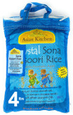 Asian Kitchen Crystal Sona Masoori Aged Rice 4-Pound Bag, 4lbs (1.81kg) Short Grain Rice ~ All Natural | Gluten Friendly | Vegan | Indian Origin | Export Quality