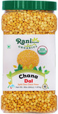 Rani Organic Chana Dal (Split Desi Chickpeas without skin) 64oz (4lbs) 1.81kg Bulk PET Jar ~ All Natural | Vegan | Gluten Friendly | NON-GMO | Indian Origin | USDA Certified Organic