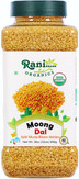 Rani Organic Moong Dal (Split Moong Beans Skinless) Indian Lentils 32oz (2lbs) 908g PET Jar ~ All Natural | Vegan | Gluten Friendly | NON-GMO | Indian Origin | USDA Certified Organic